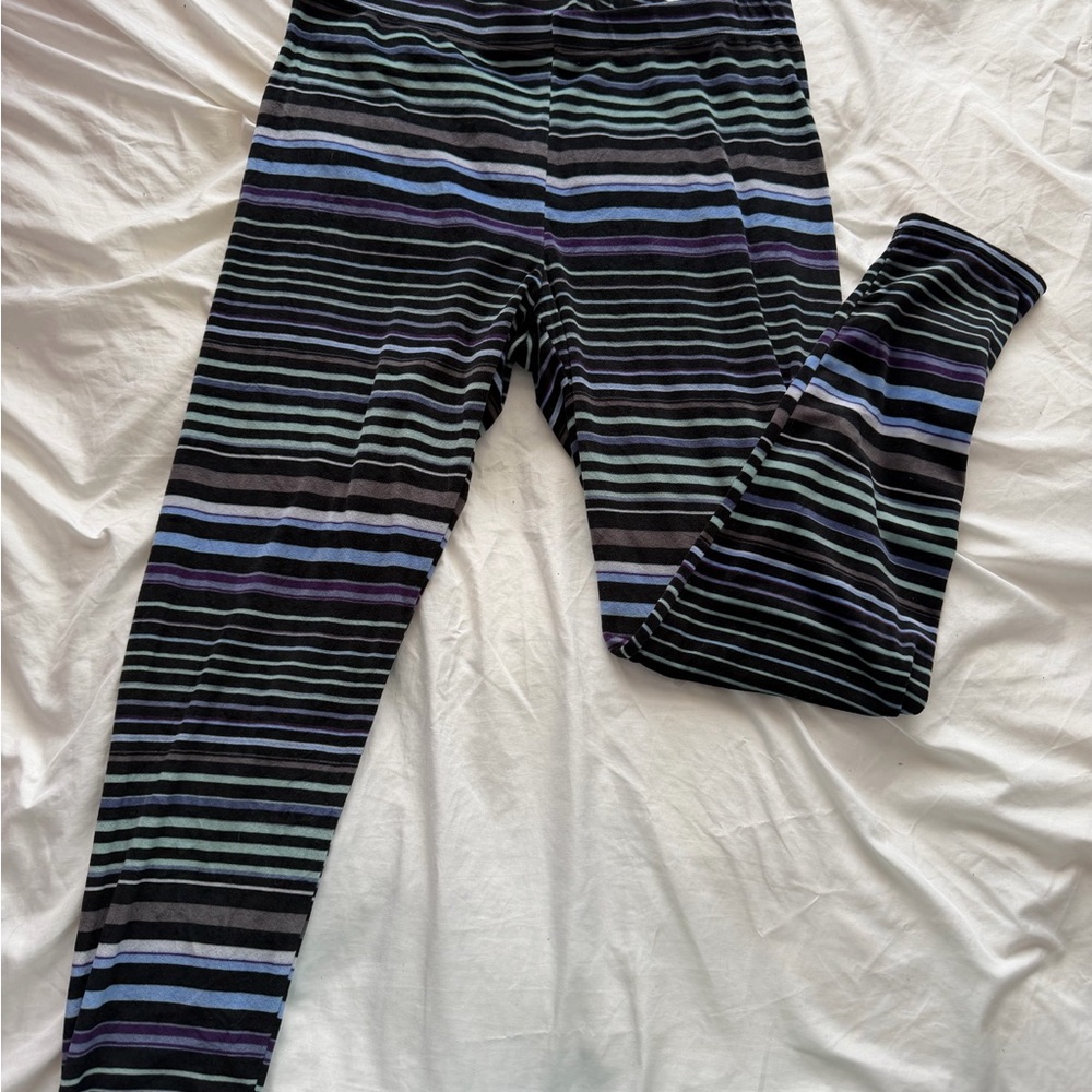 Striped Leggings - Black, Blue, Green